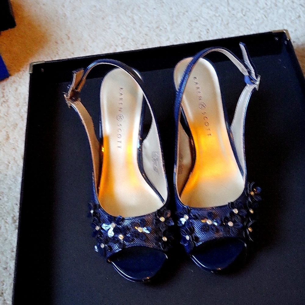 Dress shoes - 7 1/2 - Navy Blue - Sparkles